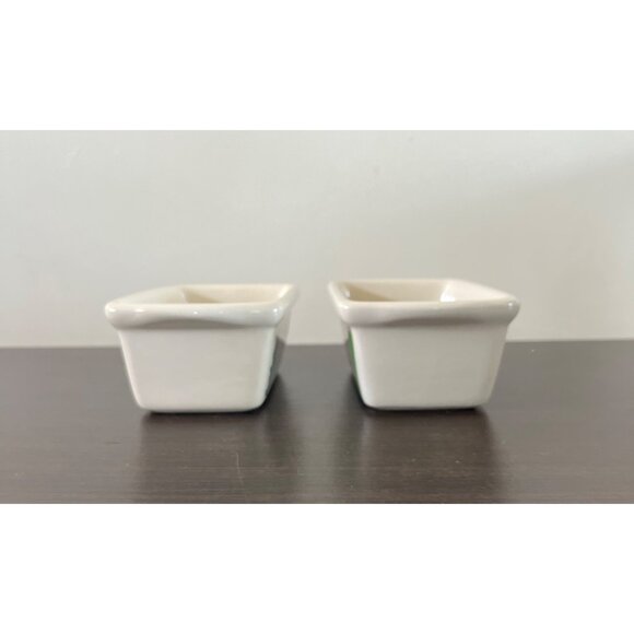 LTD Commodities Christmas Trees Santa Mini Bread Pan Stoneware 6" Beige Lot Of 2 - Picture 2 of 6